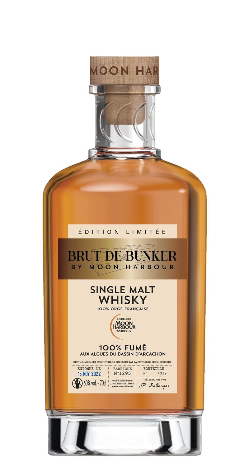 BRUT DE BUNKER<br>Whisky édition limitée 100% fumé aux algues du Bassin d'Arcachon <em>60% vol.</em>